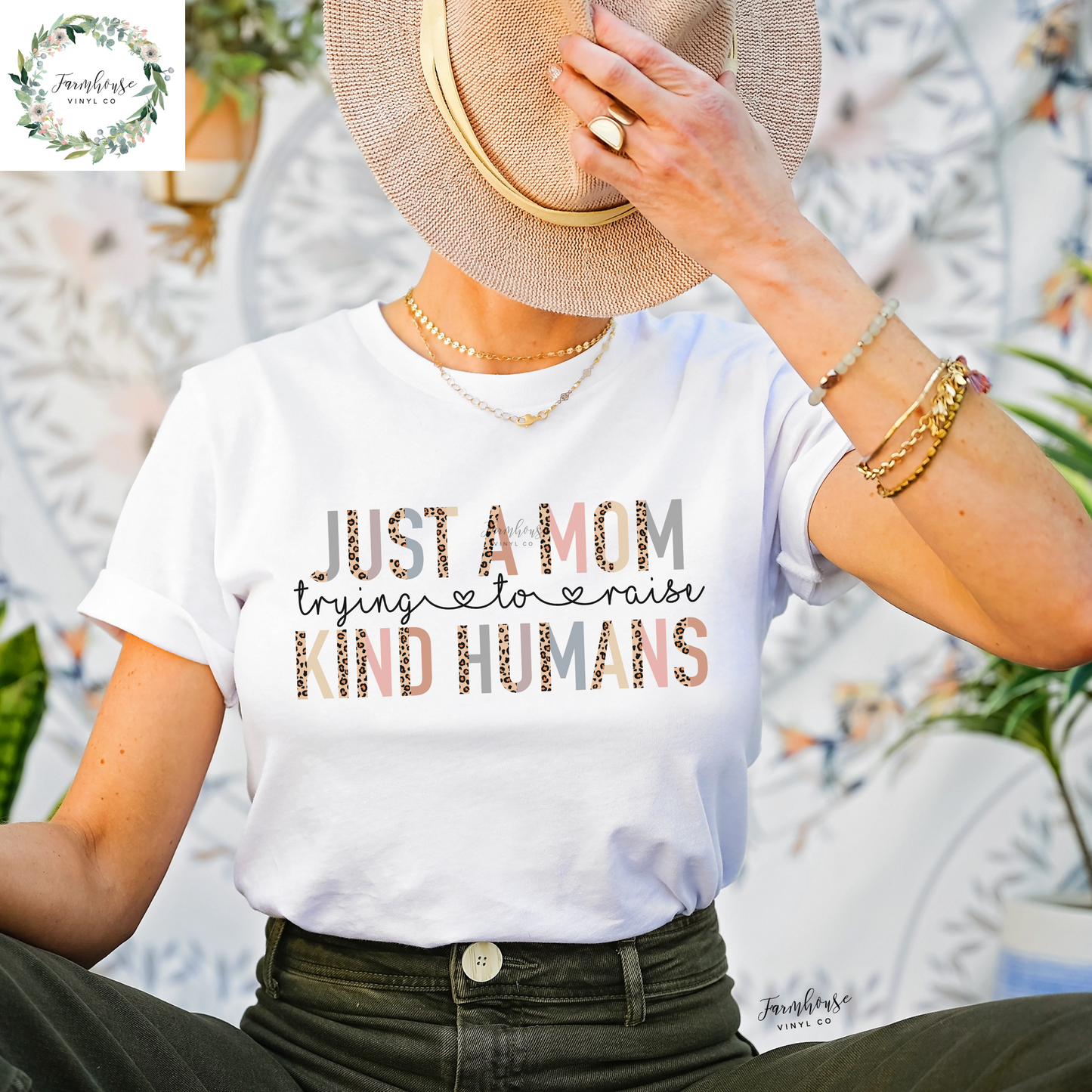 Just A Mom Trying To Raise Kind Humans Shirt