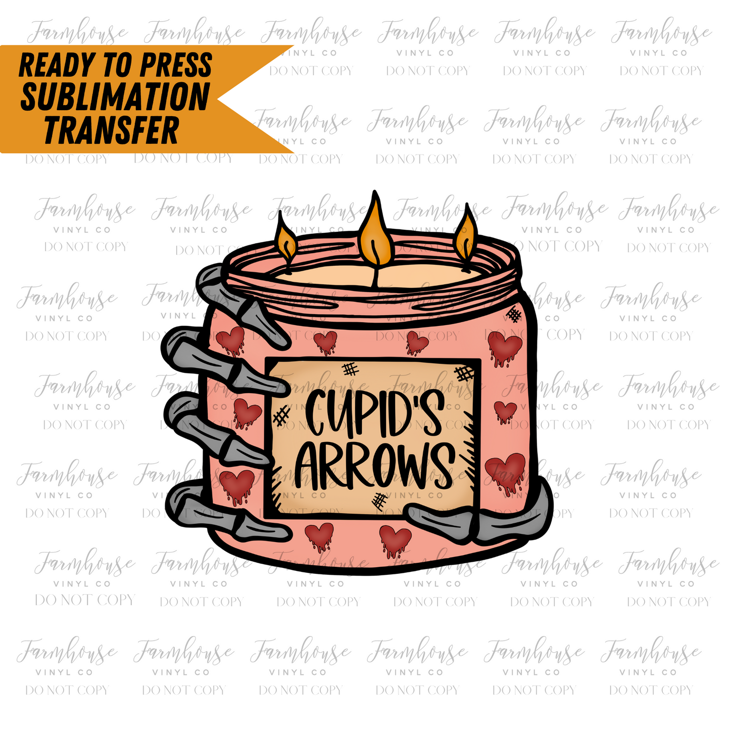 Burn Baby Burn Cupids Arrows Ready To Press Sublimation Transfer