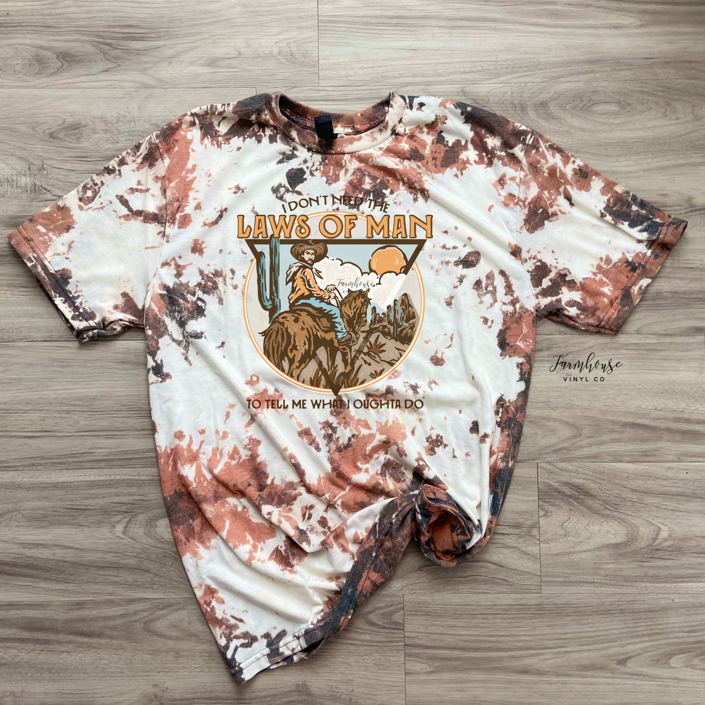 I Don't Need the Laws of Man to tell me what I Ought to do Cowhide Bleached Shirt