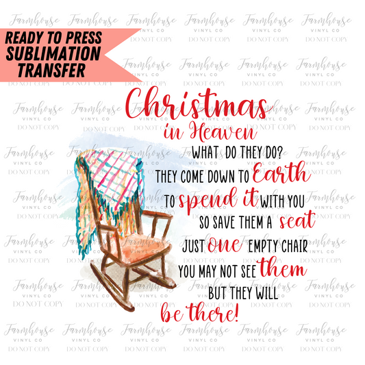 Christmas In Heaven Ready To Press Sublimation Transfer - Farmhouse Vinyl Co
