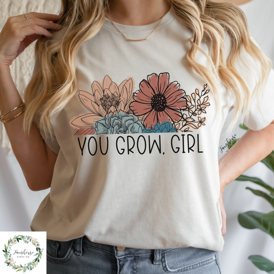 You Grow Girl Floral Shirt