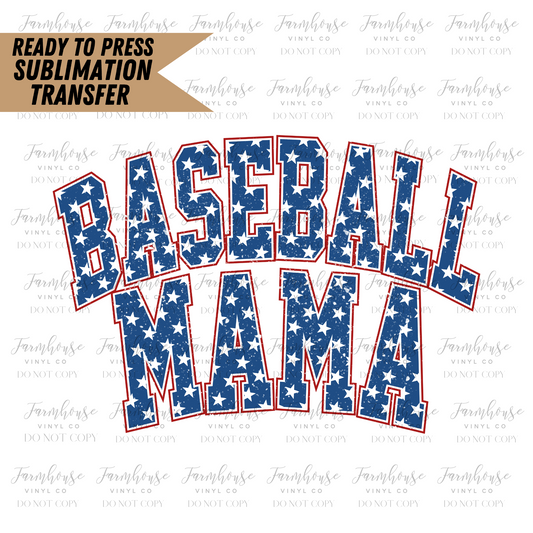 Baseball Mama Varsity Letters Ready To Press Sublimation Transfer