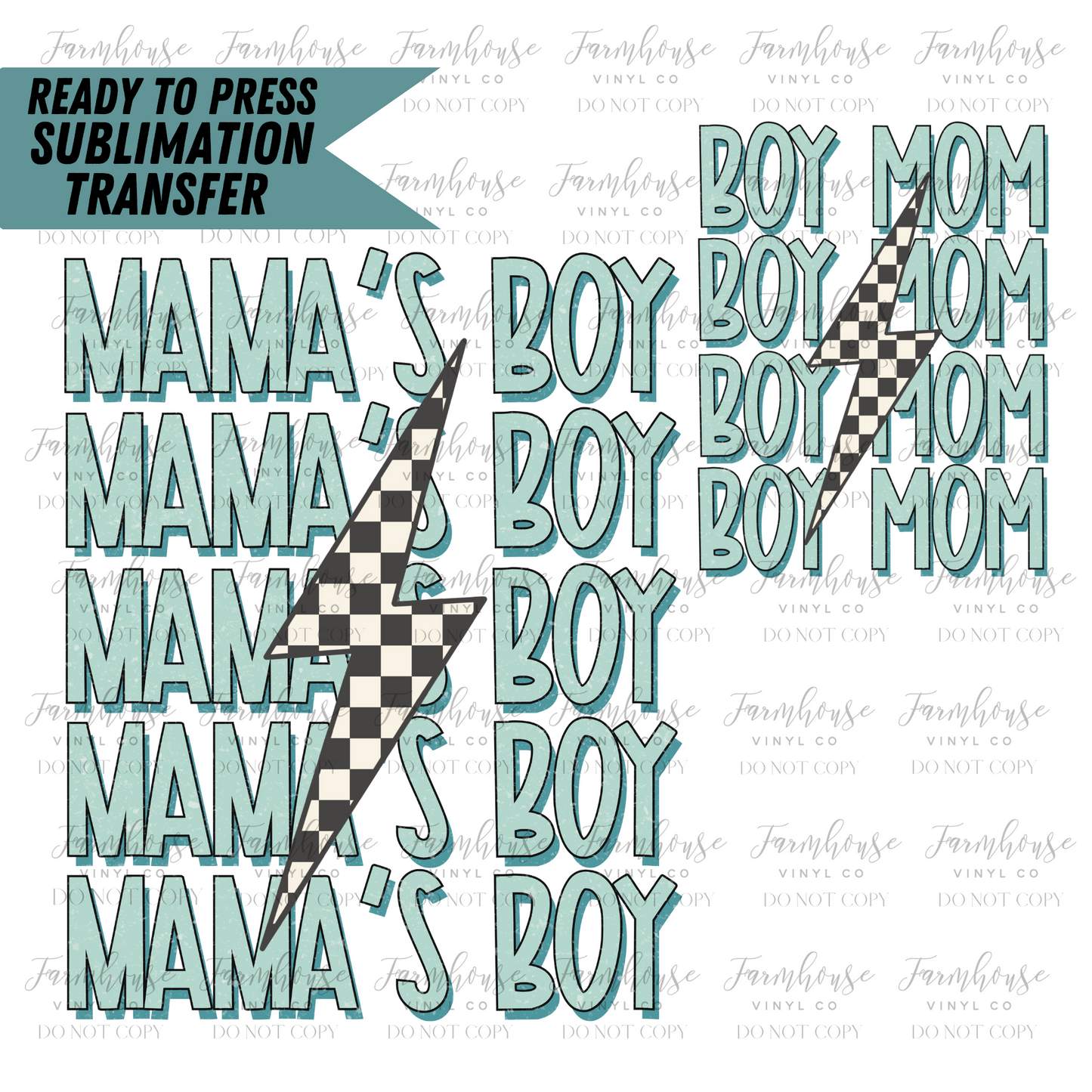 Boy Mom & Mama'S Boy Ready To Press Sublimation Transfer