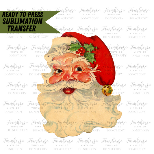 Vintage Santa Claus Ready To Press Sublimation Transfer - Farmhouse Vinyl Co
