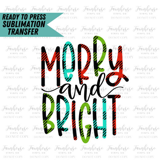 Merry And Bright Plaid Ready To Press Sublimation Transfer - Farmhouse Vinyl Co