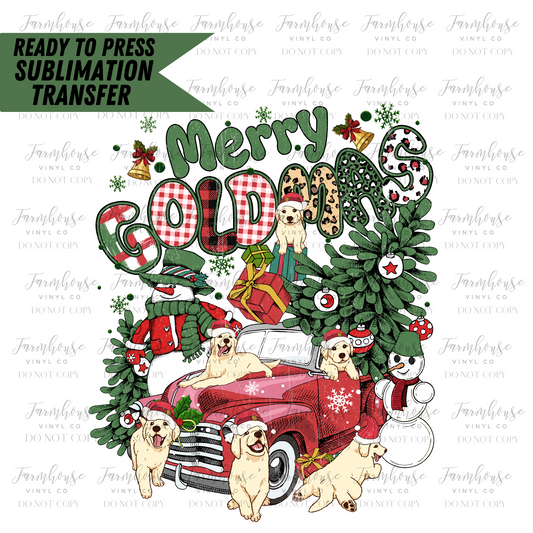 Merry Goldmas Ready To Press Sublimation Transfer - Farmhouse Vinyl Co