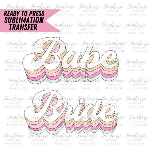 Retro Babe And Bride Ready To Press Sublimation Transfer