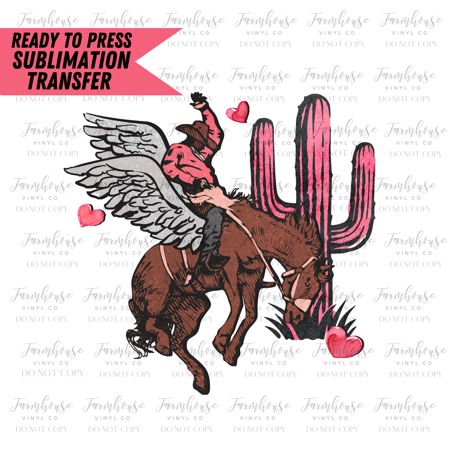 Cowboy Take Me Away Valentines Day Ready To Press Sublimation Transfer
