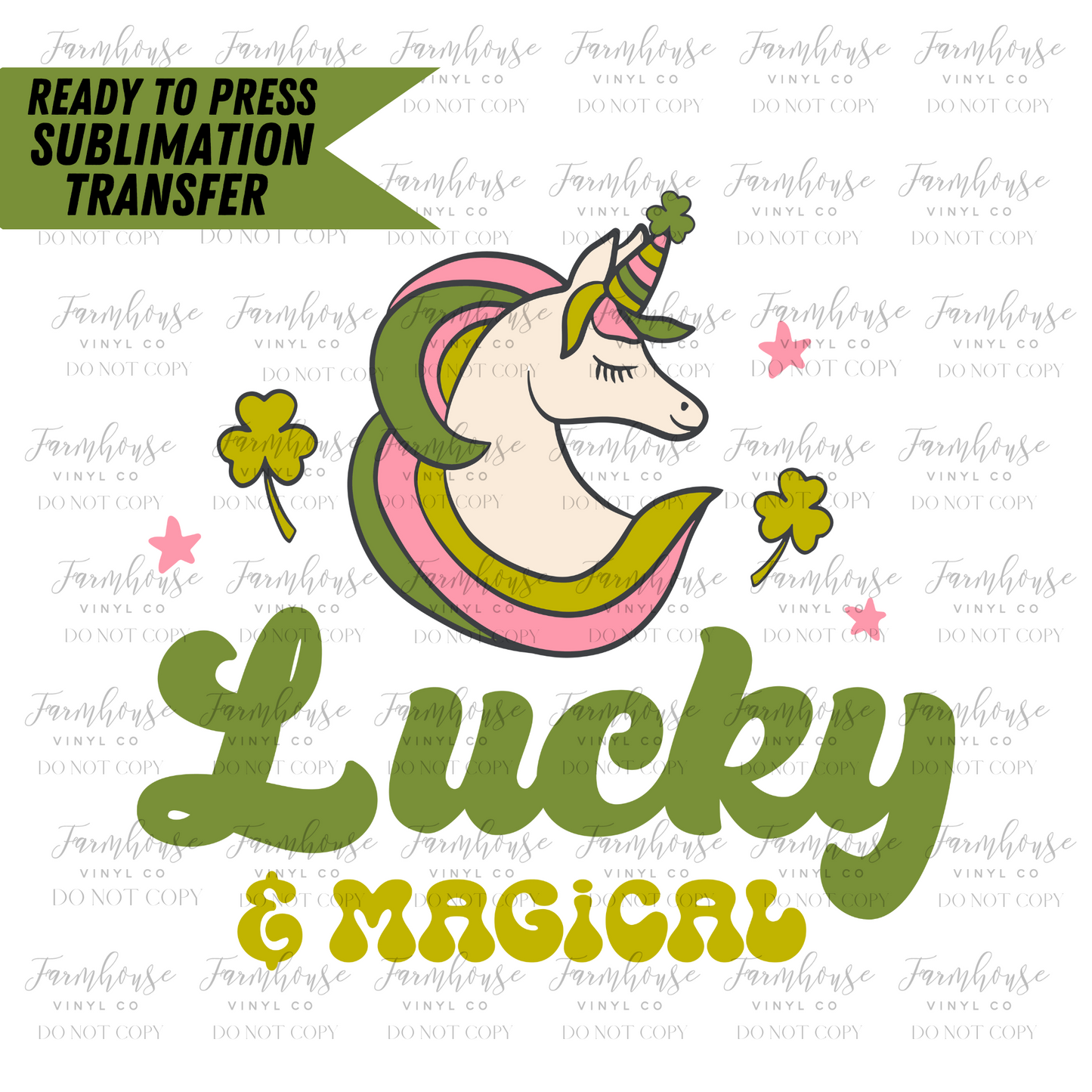Lucky & Magical Ready To Press Sublimation Transfer