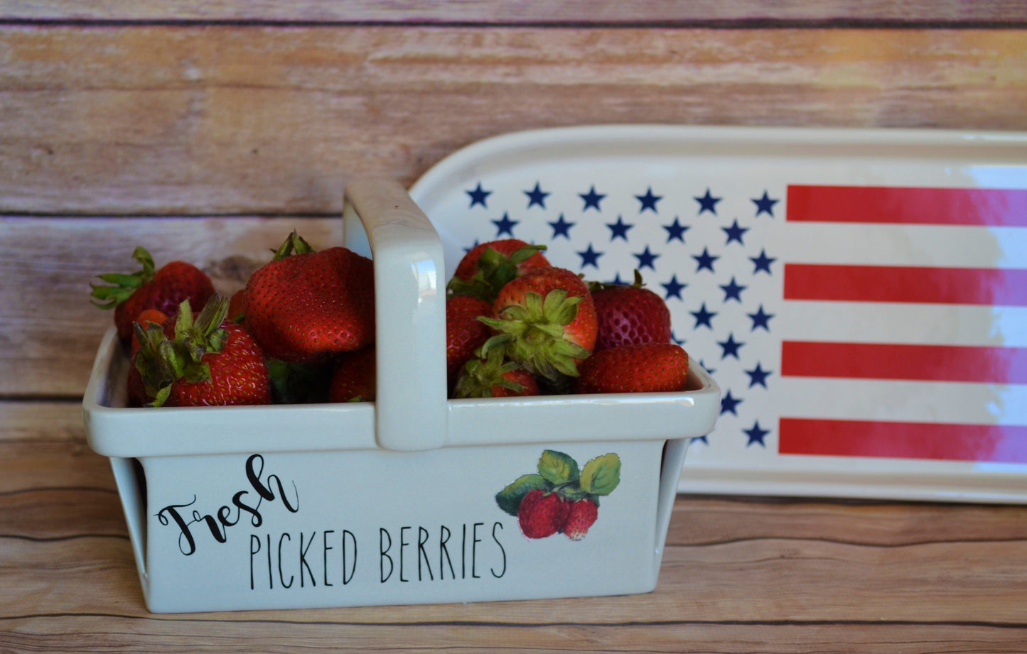 Farmhouse Fresh Strawberries Ceramic Basket Decal - Farmhouse Vinyl Co