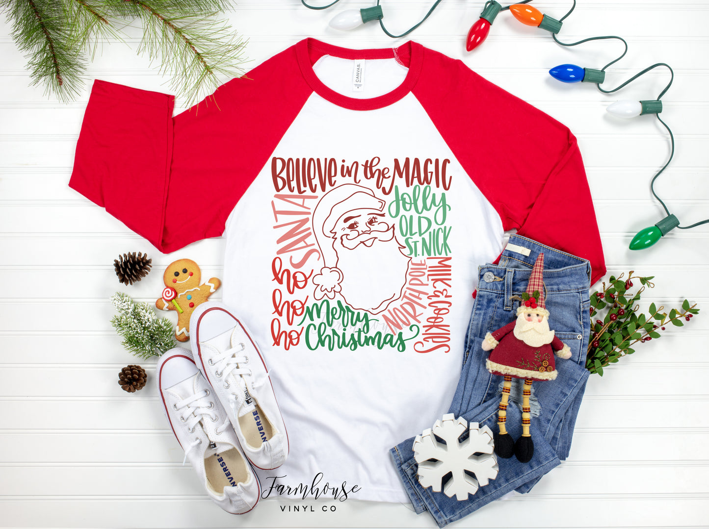 Christmas Tree Sayings Raglan Shirt