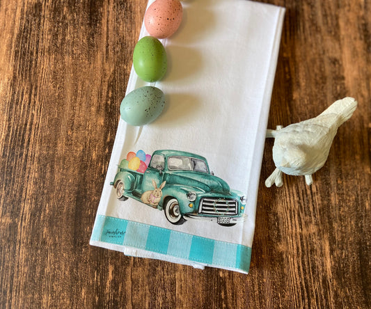Easter Egg Truck Towel - Farmhouse Vinyl Co