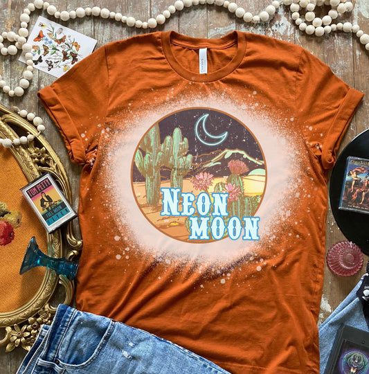 Neon Moon Country Music Bleached Shirt - Farmhouse Vinyl Co