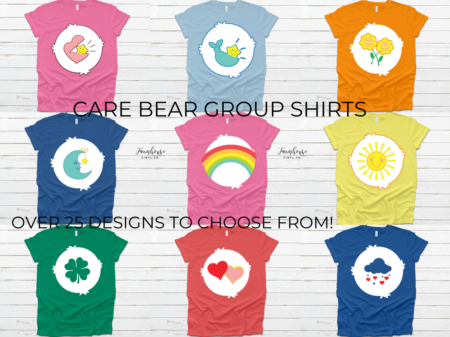 Care Bear Group Costume Matching Shirts - Farmhouse Vinyl Co
