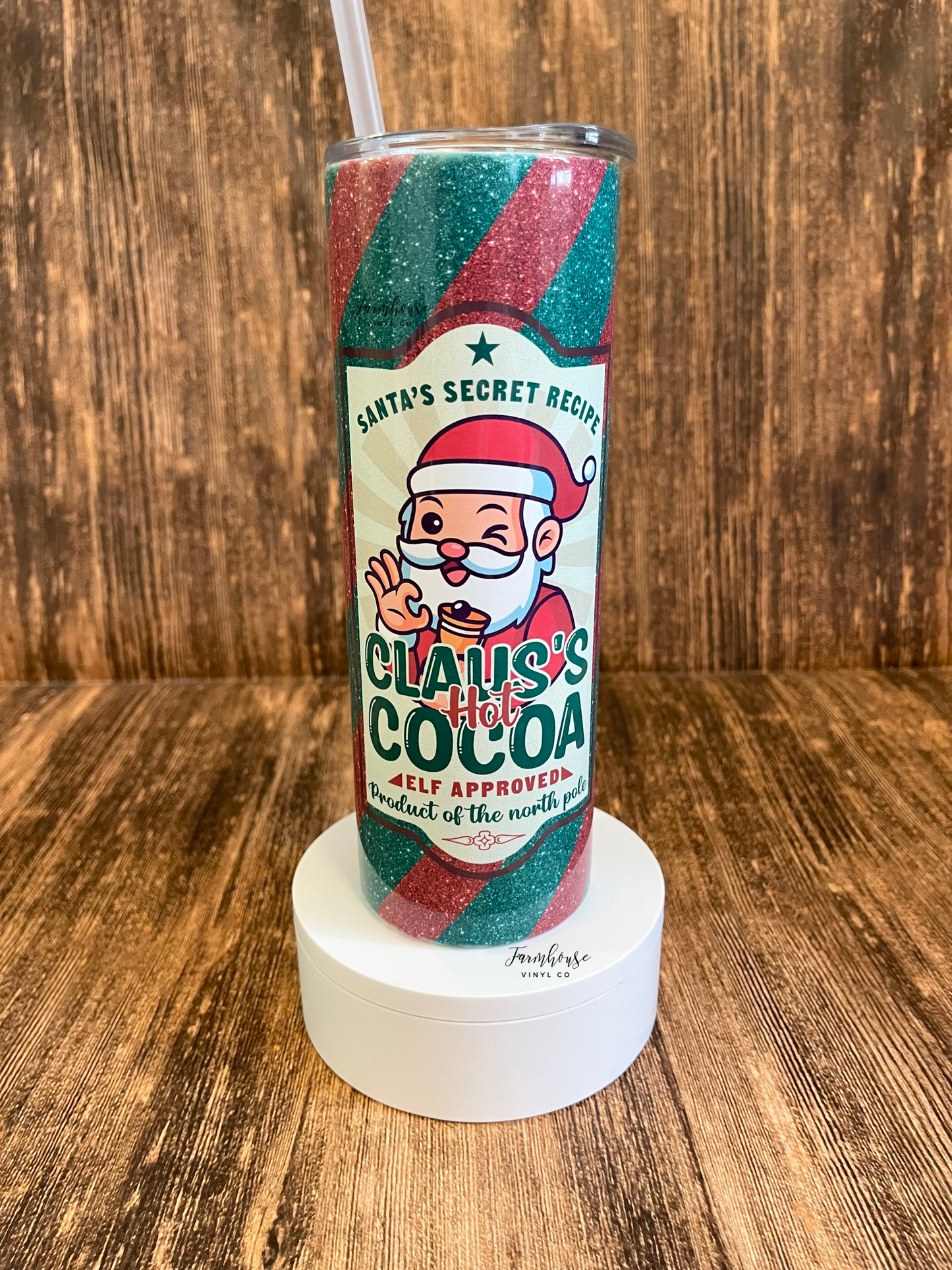 Claus's Hot Cocoa Elf Approved 20oz Skinny Tumbler