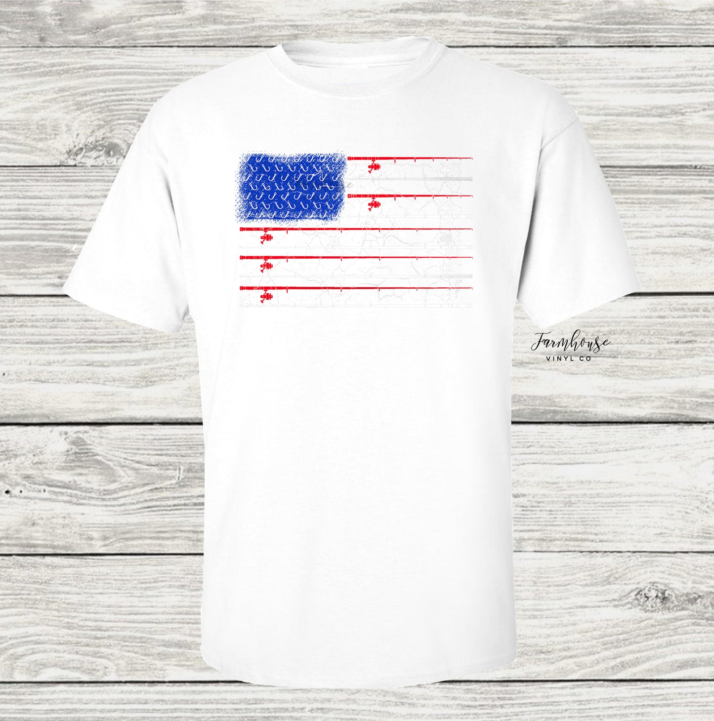 Fishing Stars and Stripes American Flag Shirt - Farmhouse Vinyl Co