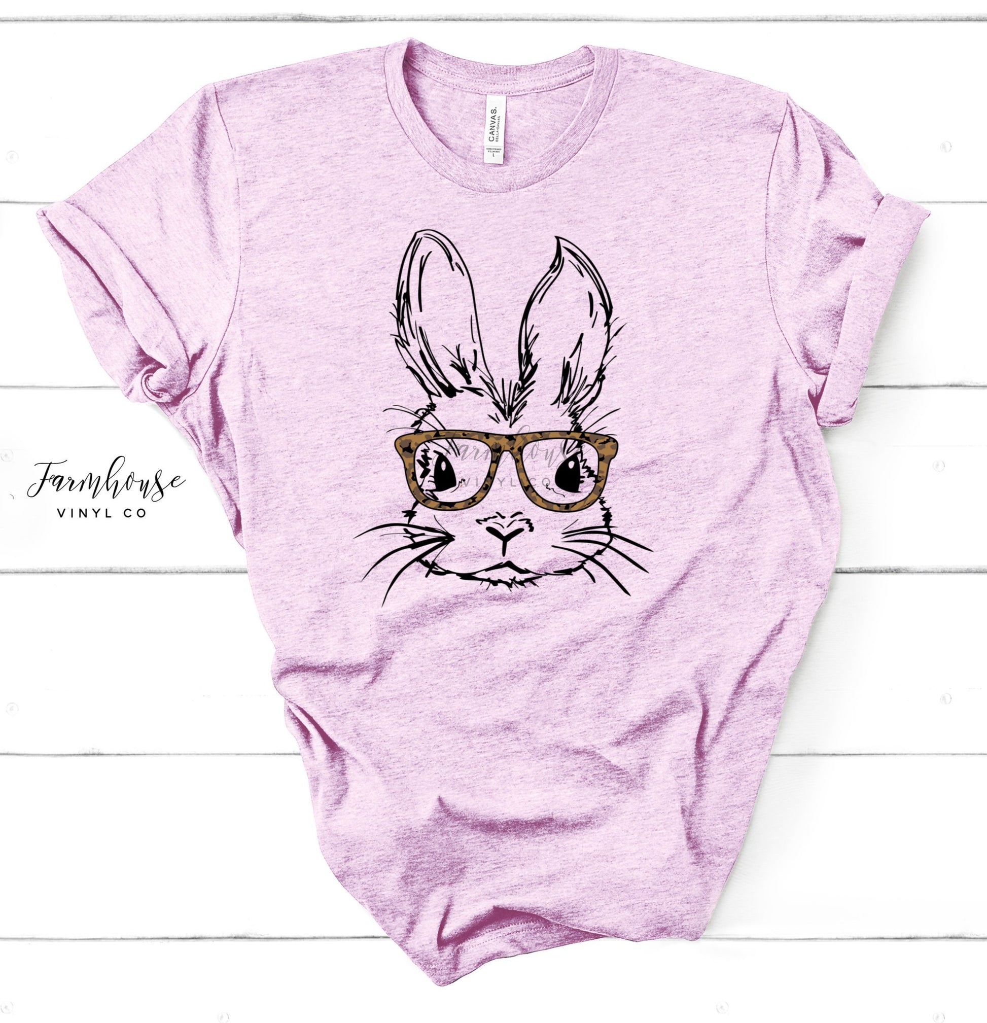 Hipster Easter Bunny with Glasses Shirt - Farmhouse Vinyl Co
