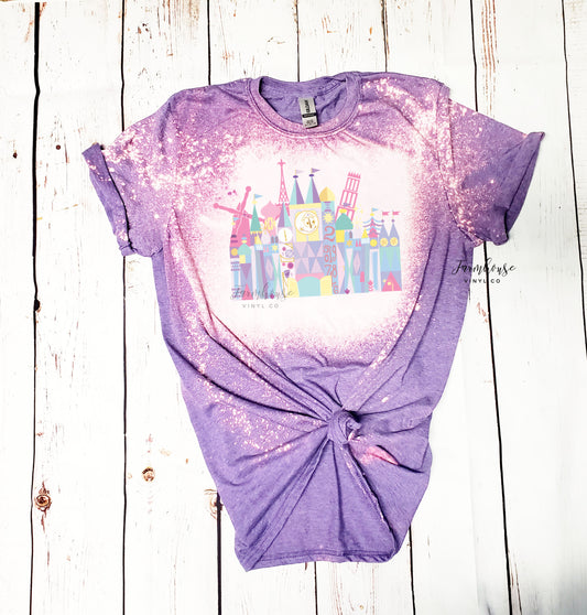 Disney It's A Small World Bleached Shirt - Farmhouse Vinyl Co