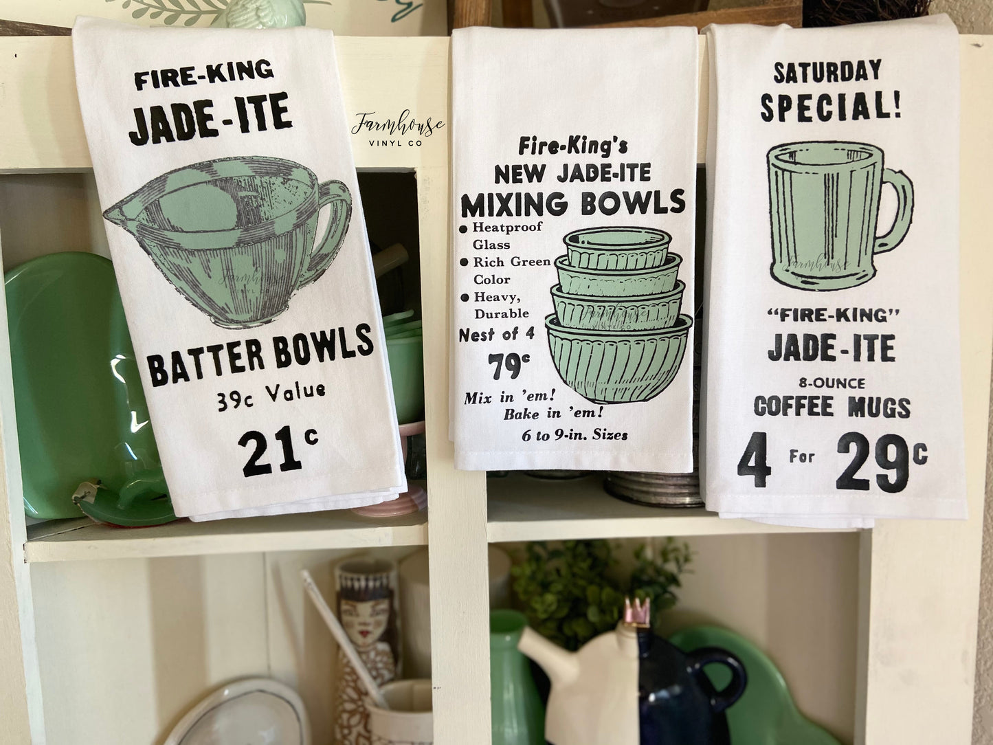 Jadeite Advertisement Towels - Farmhouse Vinyl Co