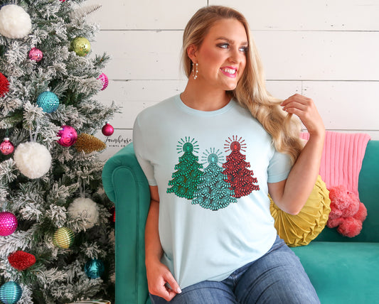 Jeweled Turquoise Christmas Tree Shirt - Farmhouse Vinyl Co