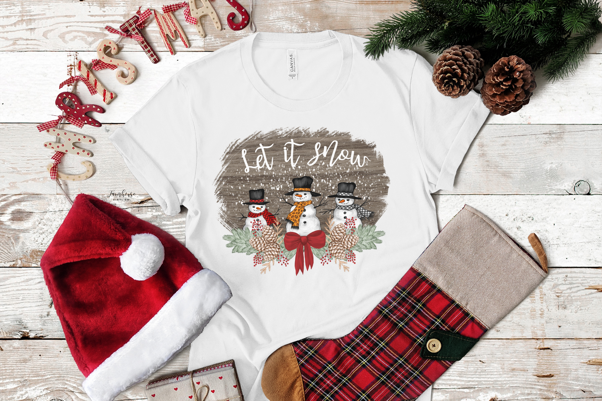 Let It Snow Snowman Shirt - Farmhouse Vinyl Co