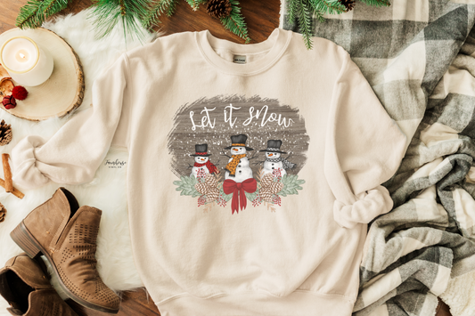 Let It Snow Snowman Shirt - Farmhouse Vinyl Co