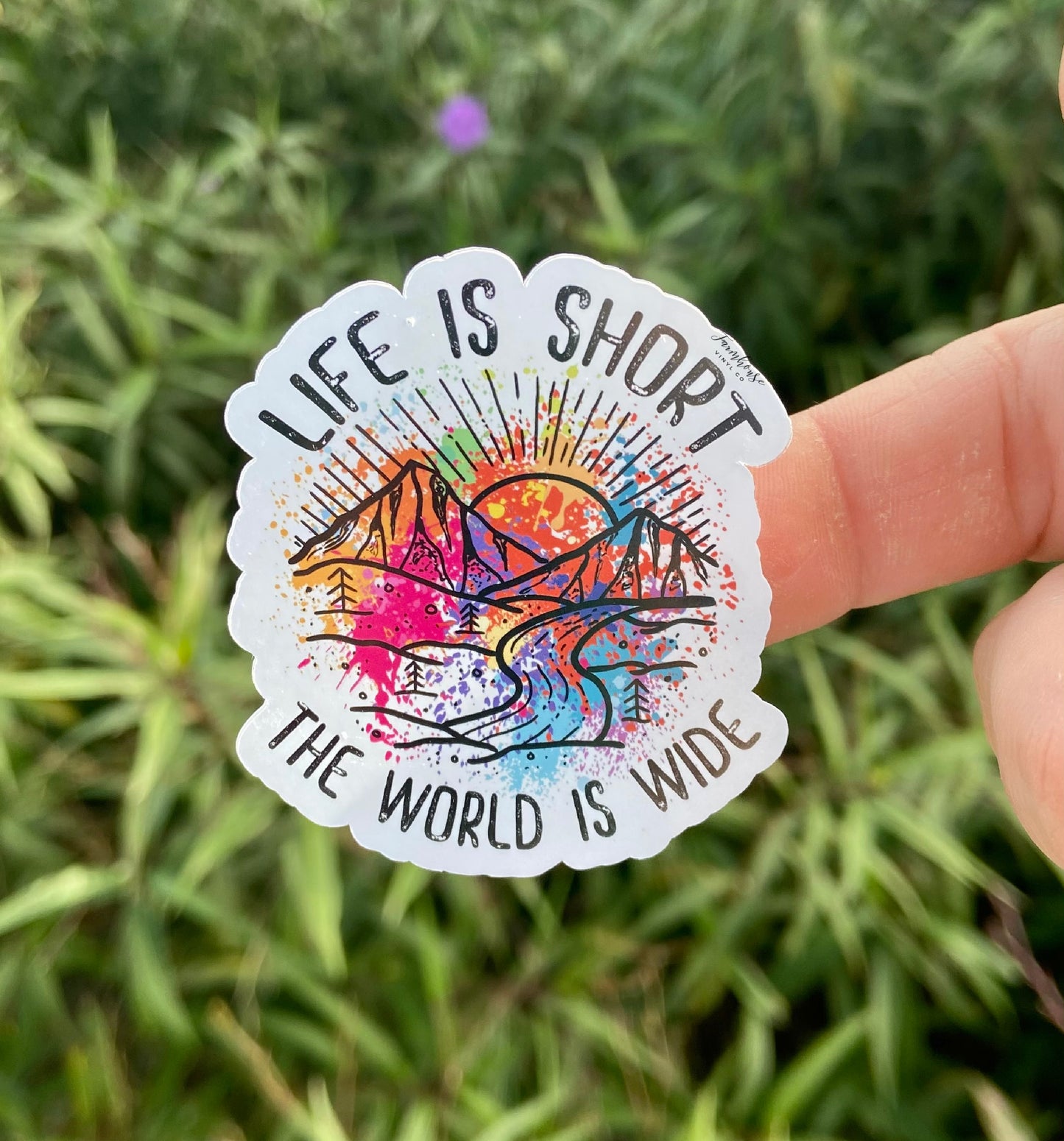 Life is Short the World is Wide Explore Sticker - Farmhouse Vinyl Co