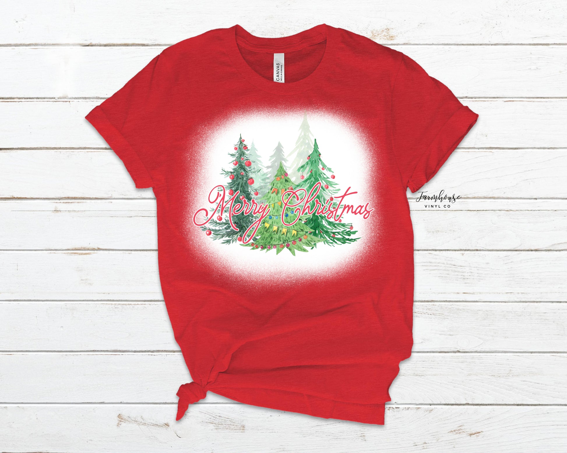 Merry Christmas Three Trees Shirt - Farmhouse Vinyl Co