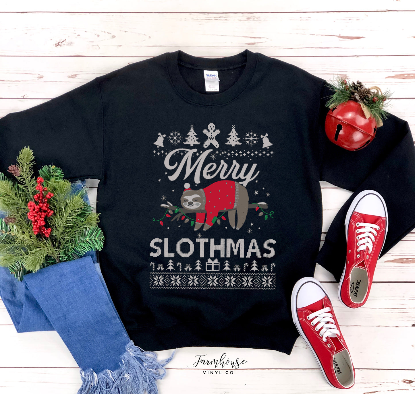 Merry Slothmas Sloth Ugly Christmas Sweatshirt