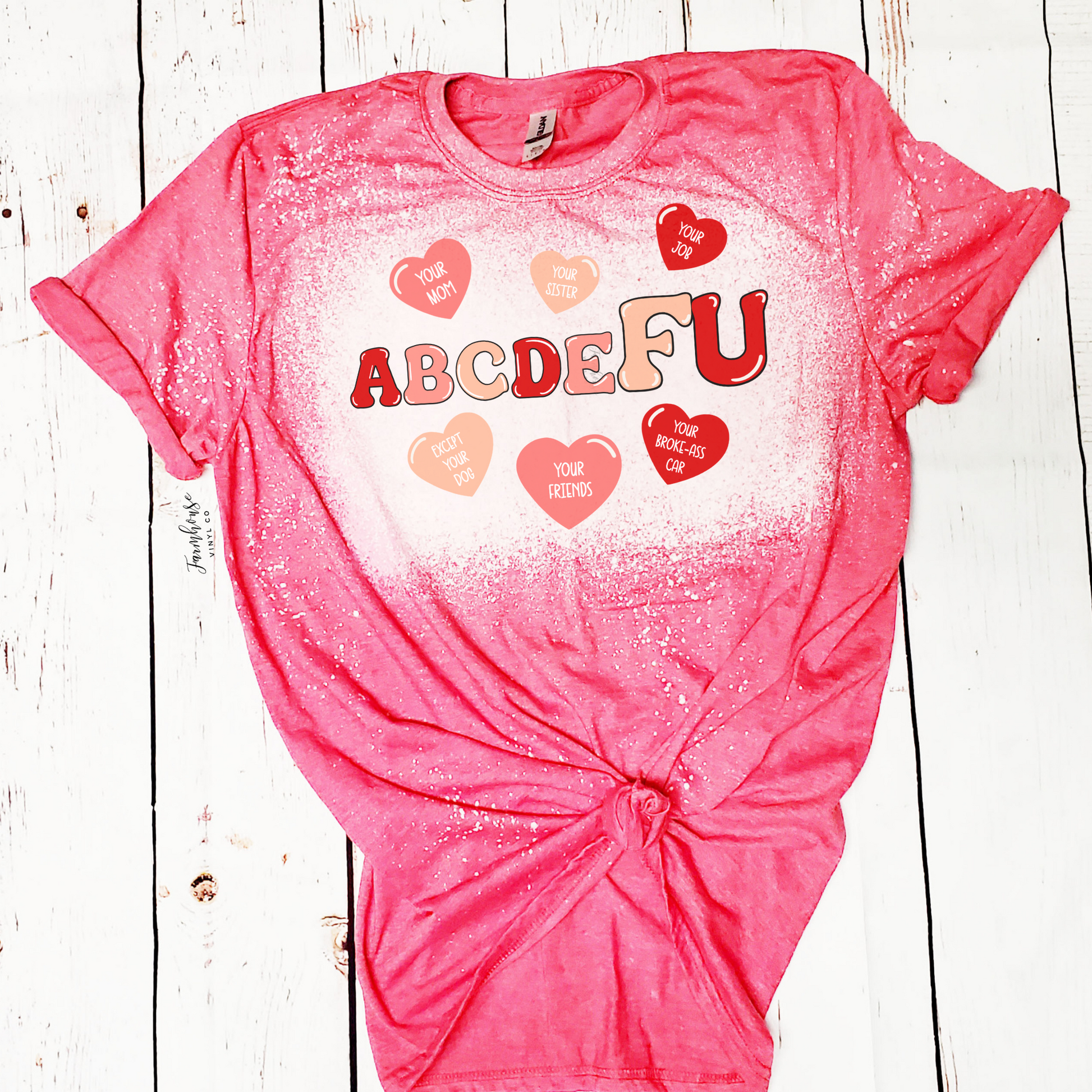 ABCDEFU Bleached Shirt - Farmhouse Vinyl Co