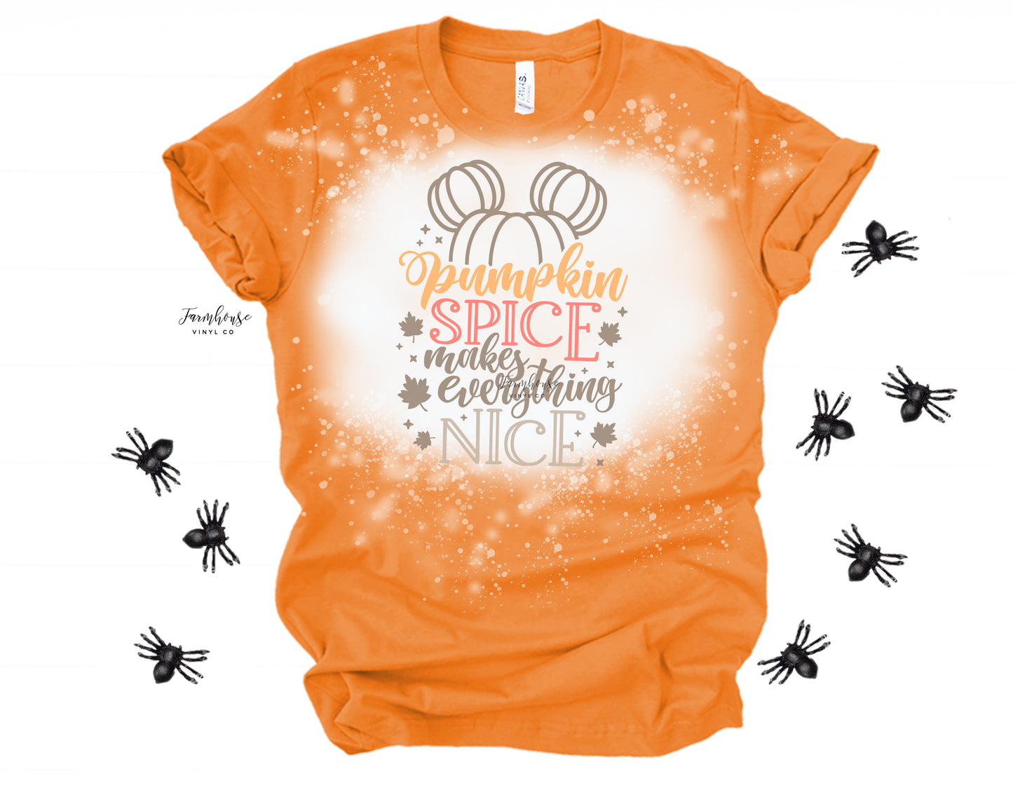 Pumpkin Spice Makes Everything Nice Bleached Shirt