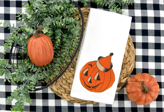 Vintage Inspired Pumpkin Halloween Towel