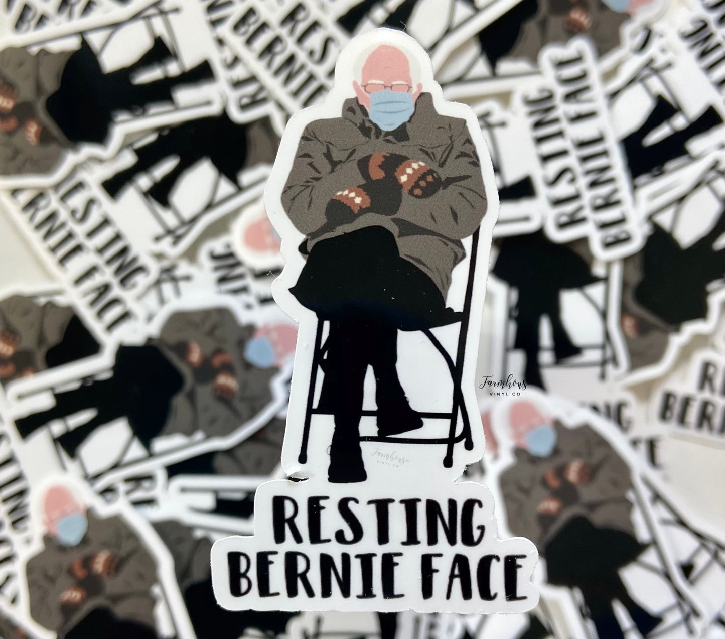 Resting Bernie Face Sticker or Magnet - Farmhouse Vinyl Co