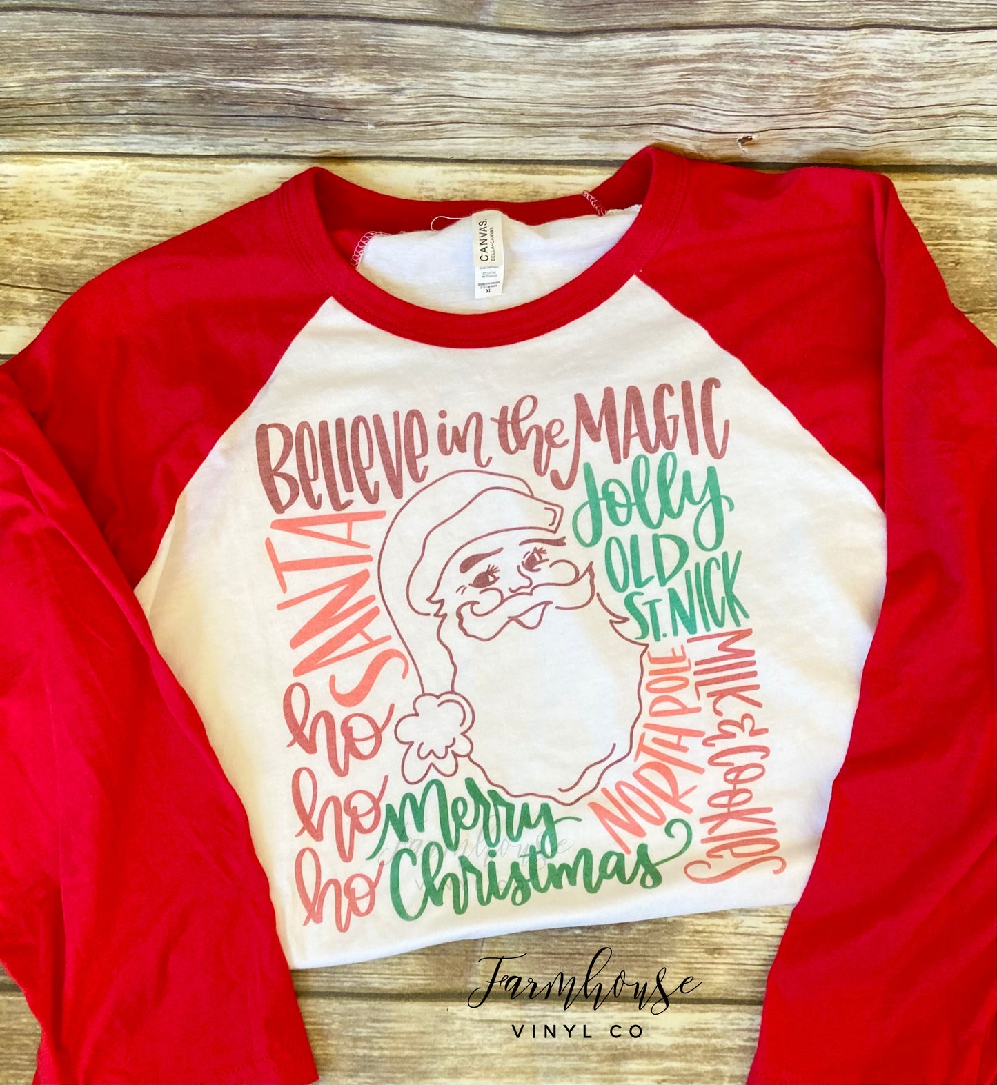 Christmas Santa Sayings Raglan Shirt