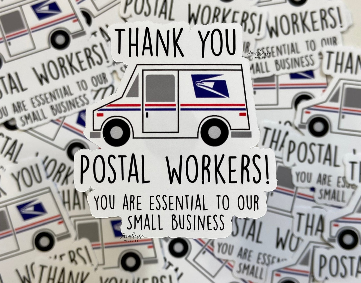 Thank You Postal Workers Stickers - Farmhouse Vinyl Co