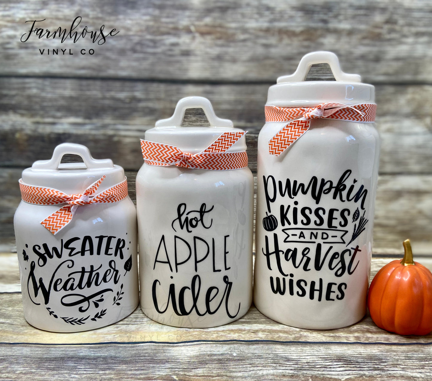 Fall and Autumn Canister Decals - Farmhouse Vinyl Co