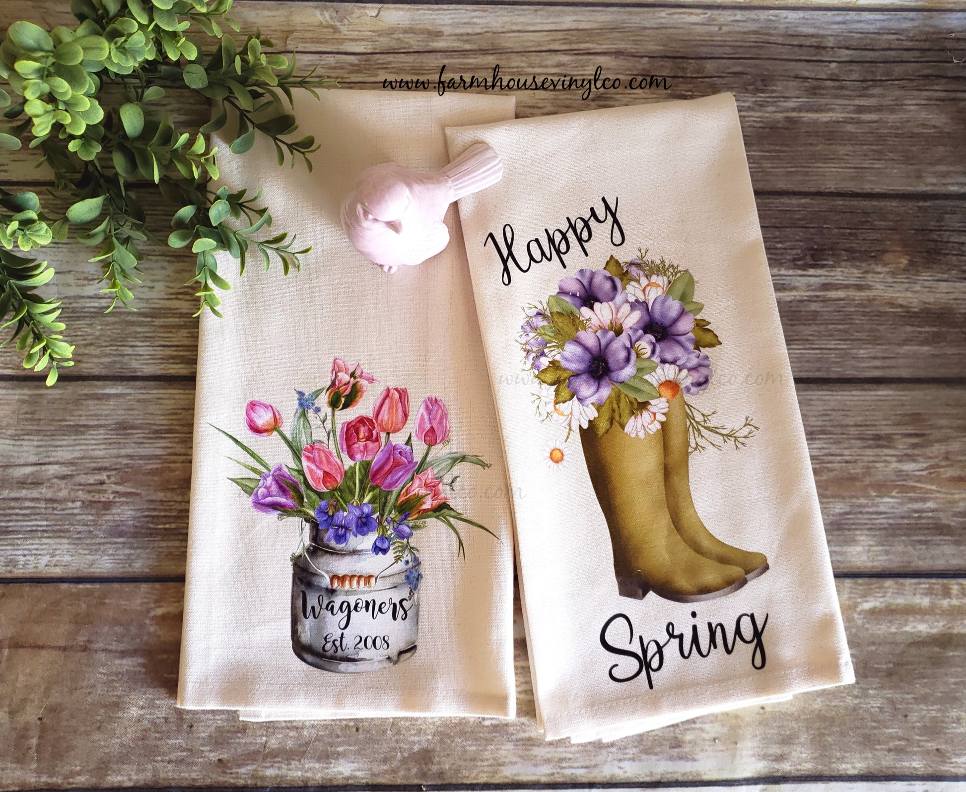 Farmhouse Floral Spring Towels - Farmhouse Vinyl Co