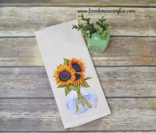 Fall Sunflower Towel - Farmhouse Vinyl Co