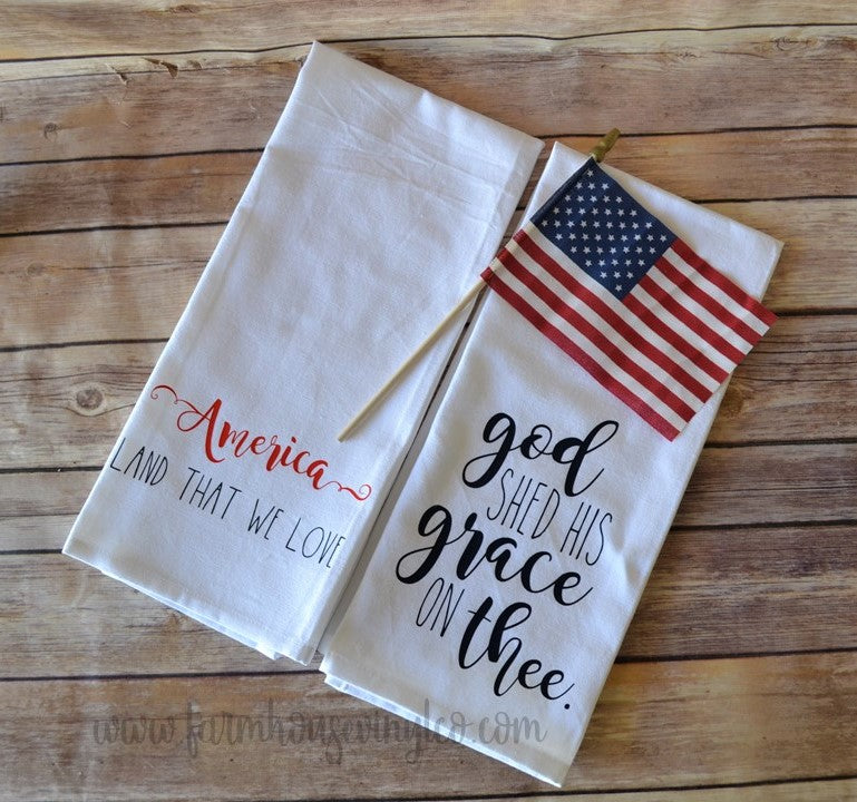 Patriotic and Fourth of July Kitchen Towels - Farmhouse Vinyl Co