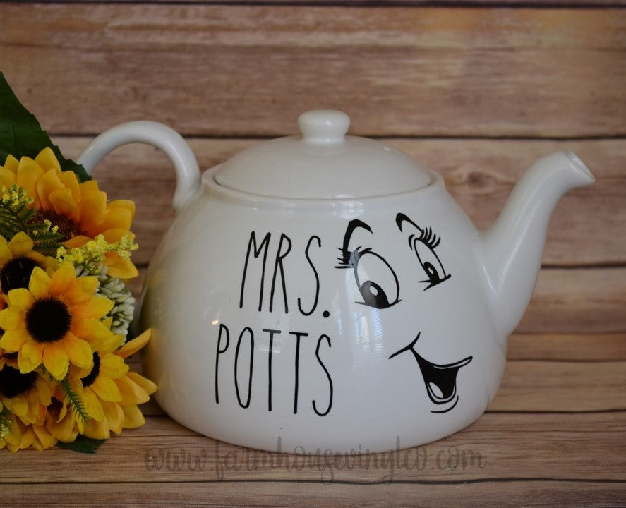 Farmhouse Mrs. Potts Teapot Decal - Farmhouse Vinyl Co