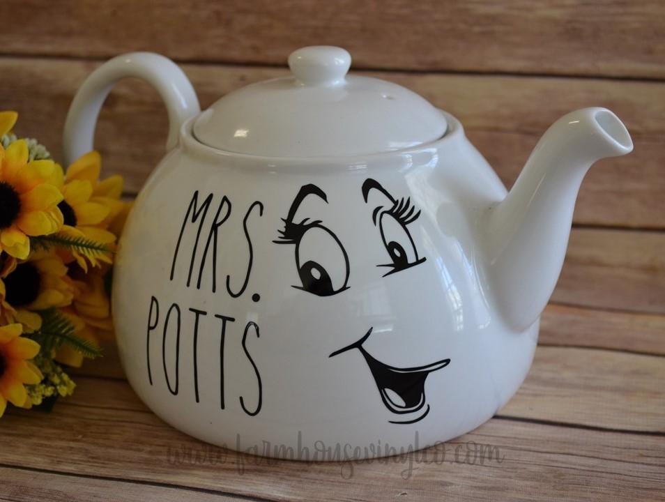 Farmhouse Mrs. Potts Teapot Decal - Farmhouse Vinyl Co