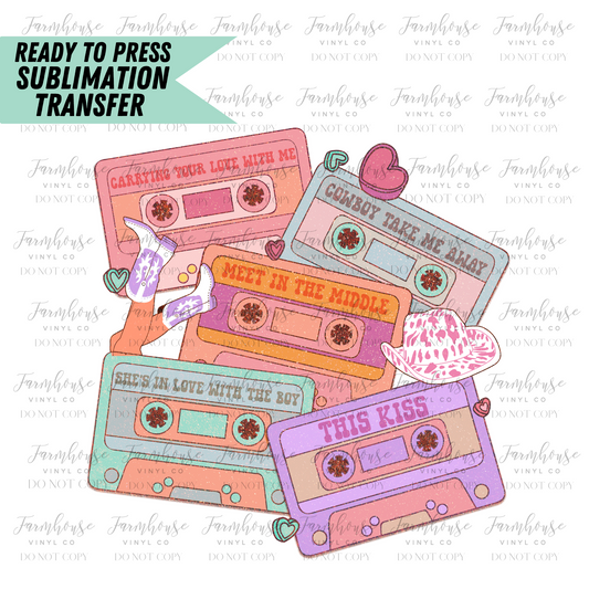 Country Love Songs Ready To Press Sublimation Transfer