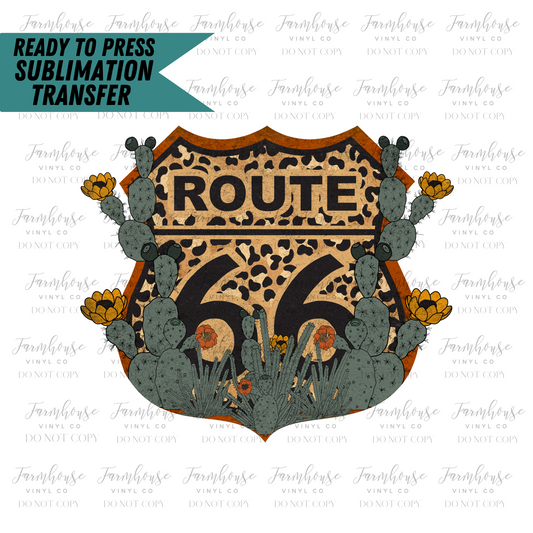 Route 66 Desert Leopard Ready To Press Sublimation Transfer
