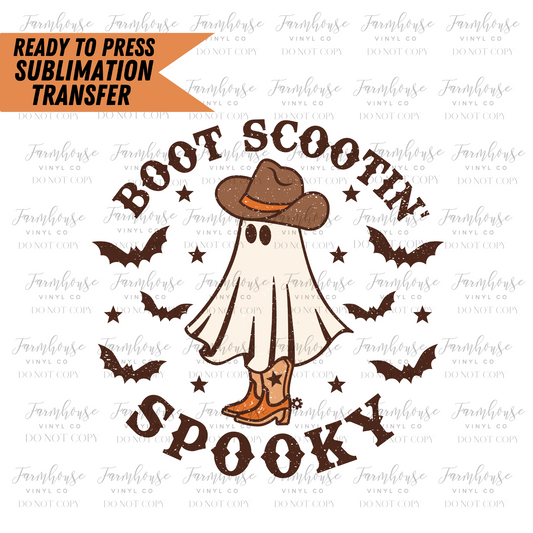 Boot Scootin Spooky Ready To Press Sublimation Transfer - Farmhouse Vinyl Co