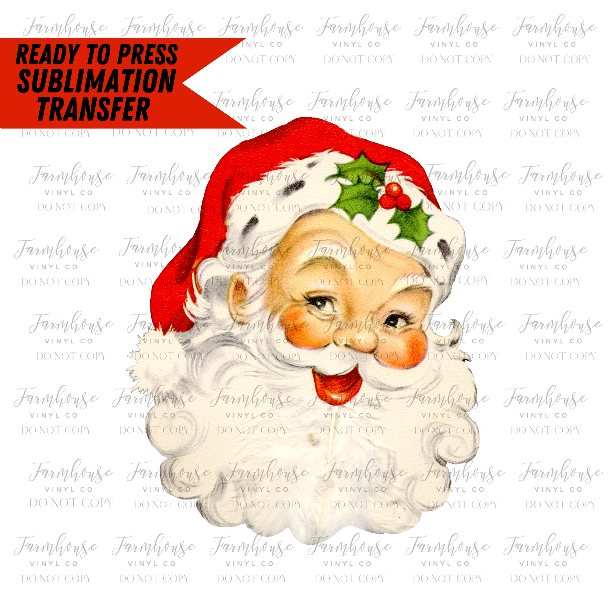 Retro Santa Claus Ready To Press Sublimation Transfer - Farmhouse Vinyl Co