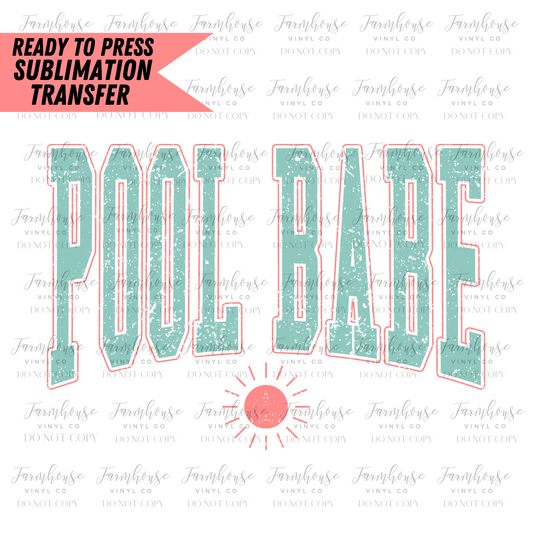Pool Babe Ready To Press Sublimation Transfer