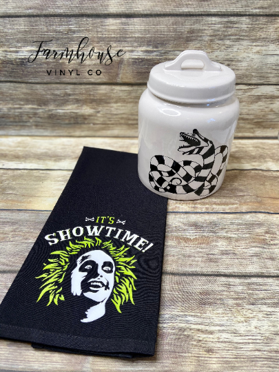 Beetlejuice It's Showtime Towel - Farmhouse Vinyl Co