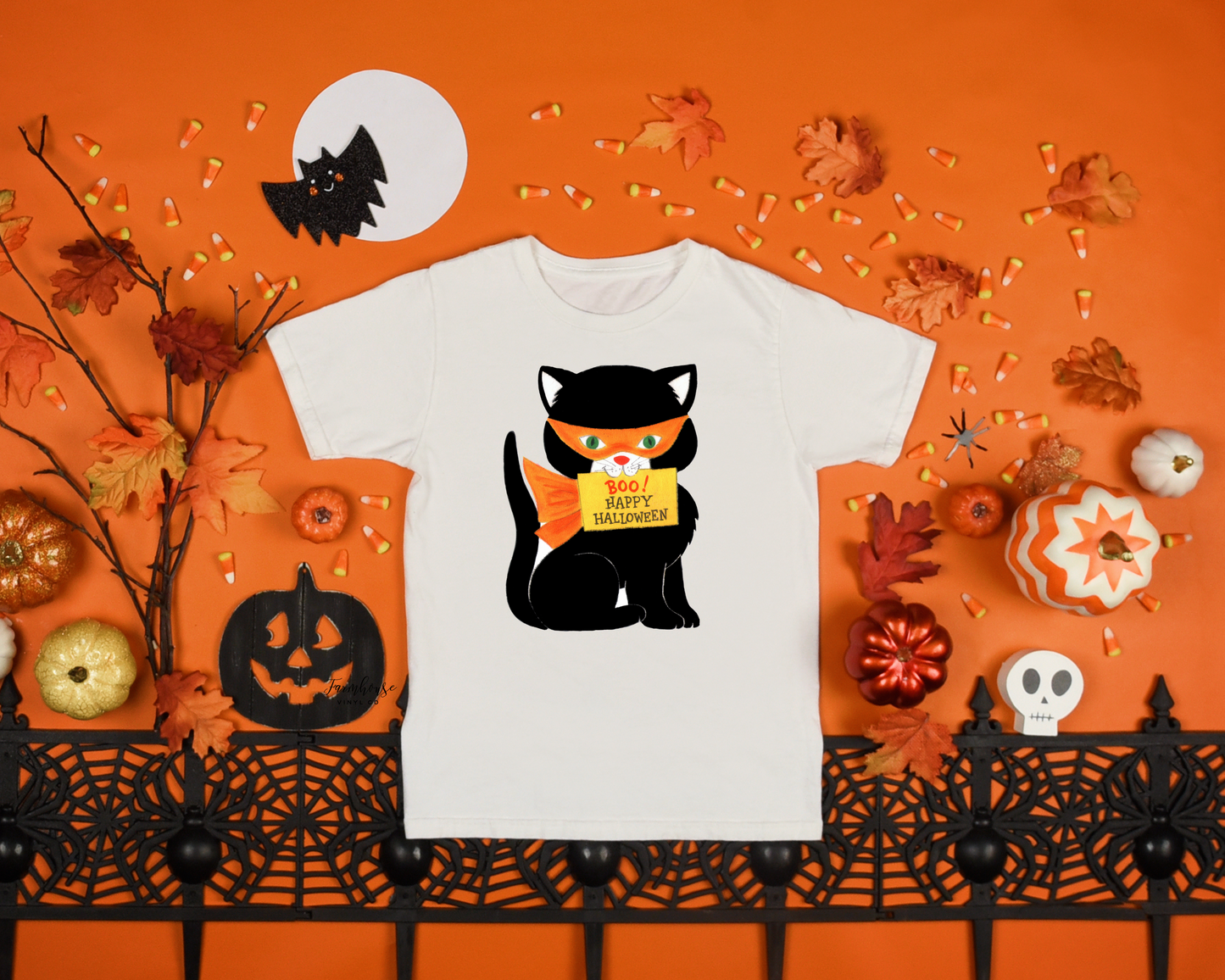 Vintage Halloween Cat Shirt
