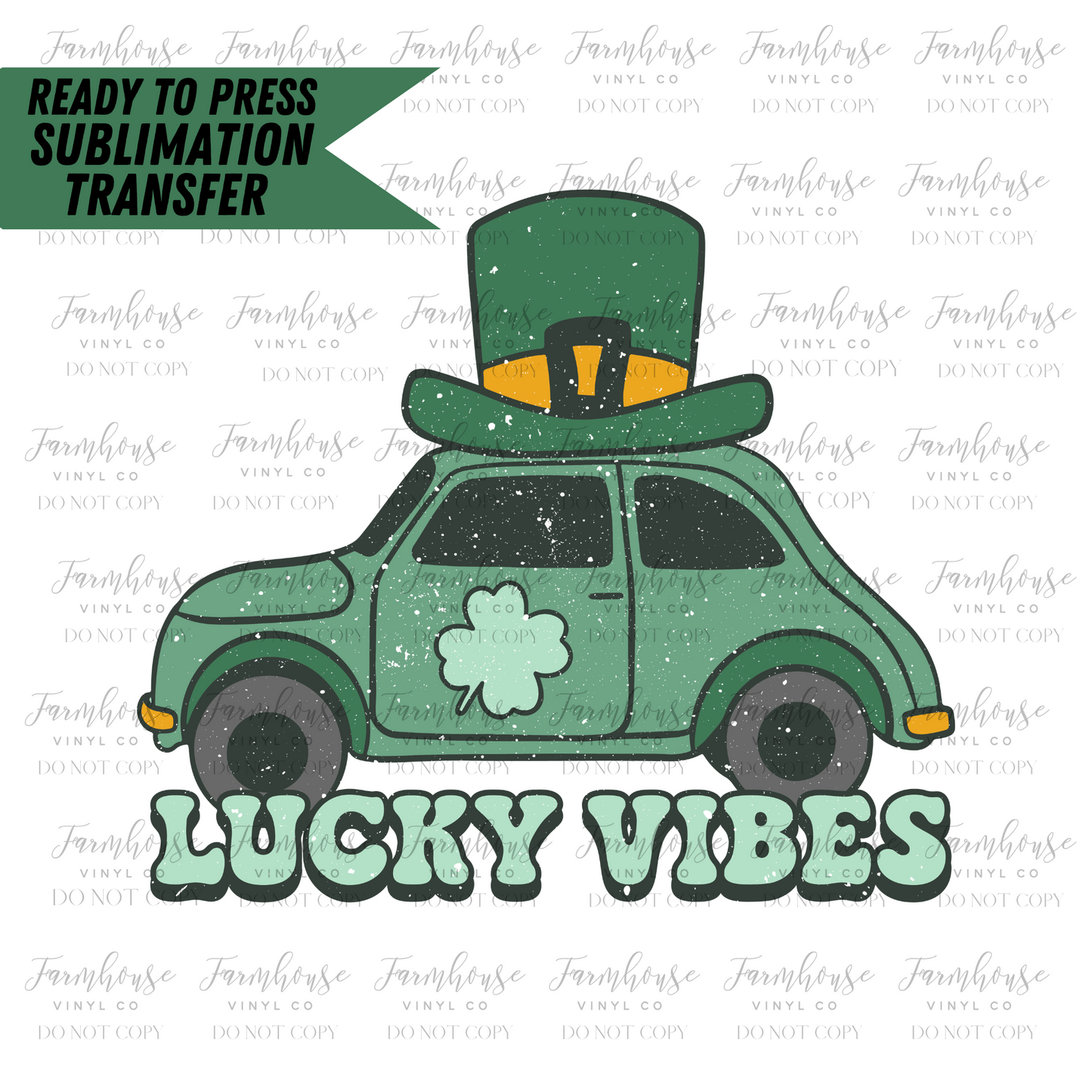 Lucky Vibes Retro Ready To Press Sublimation Transfer