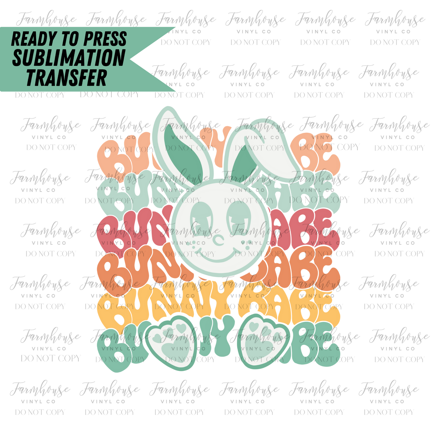 Bunny Babe Retro Ready To Press Sublimation Transfer